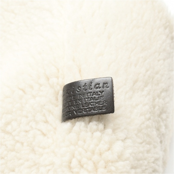 CRISTINA Suede Tote Bag with Shearling Trim and Lining Made in Italy - Picture 7 of 9